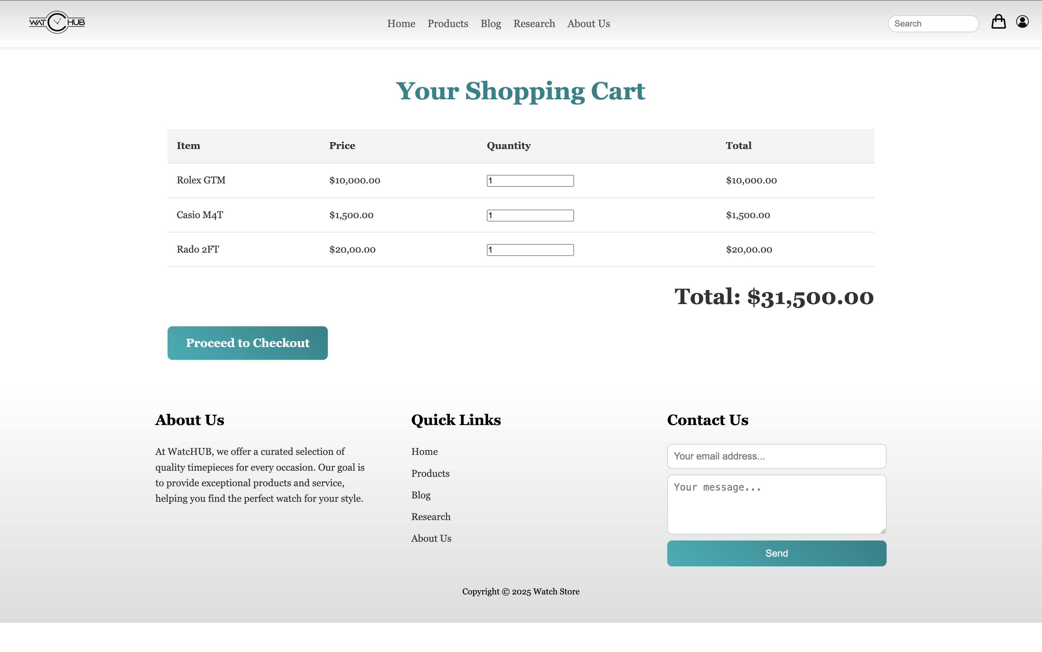 Our Product Page Screenshot