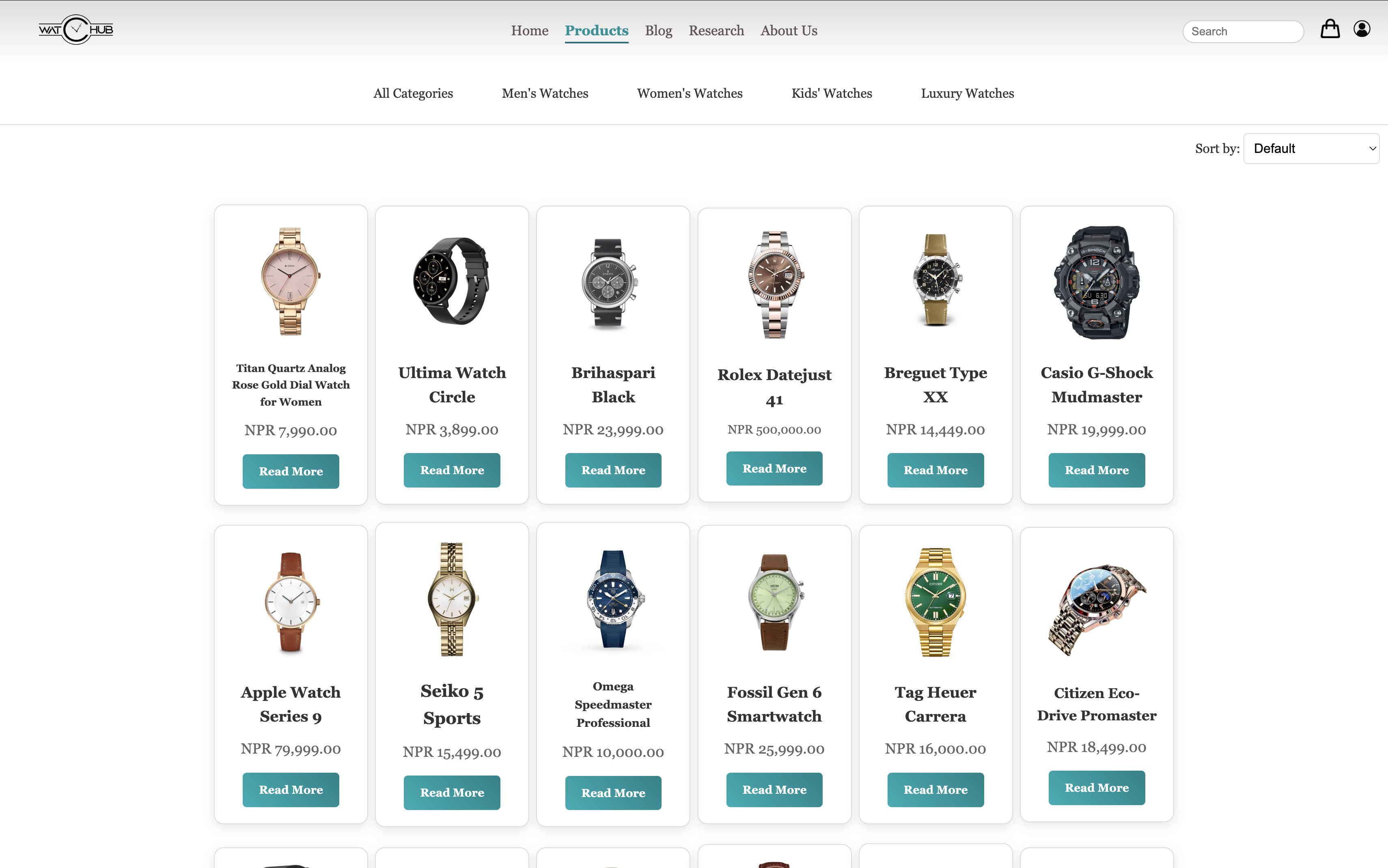 Our Product Page Screenshot