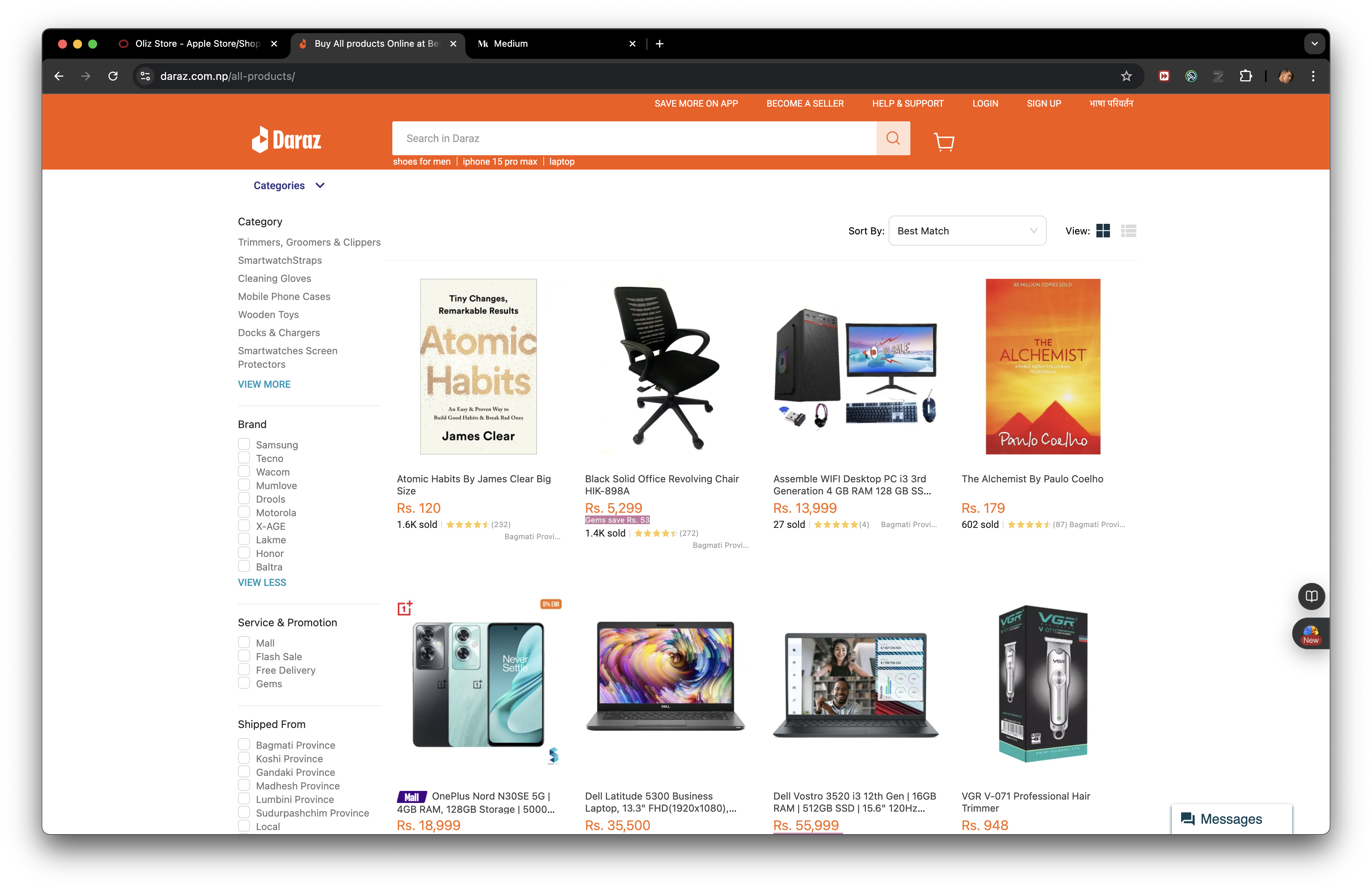 Daraz Product Page Screenshot