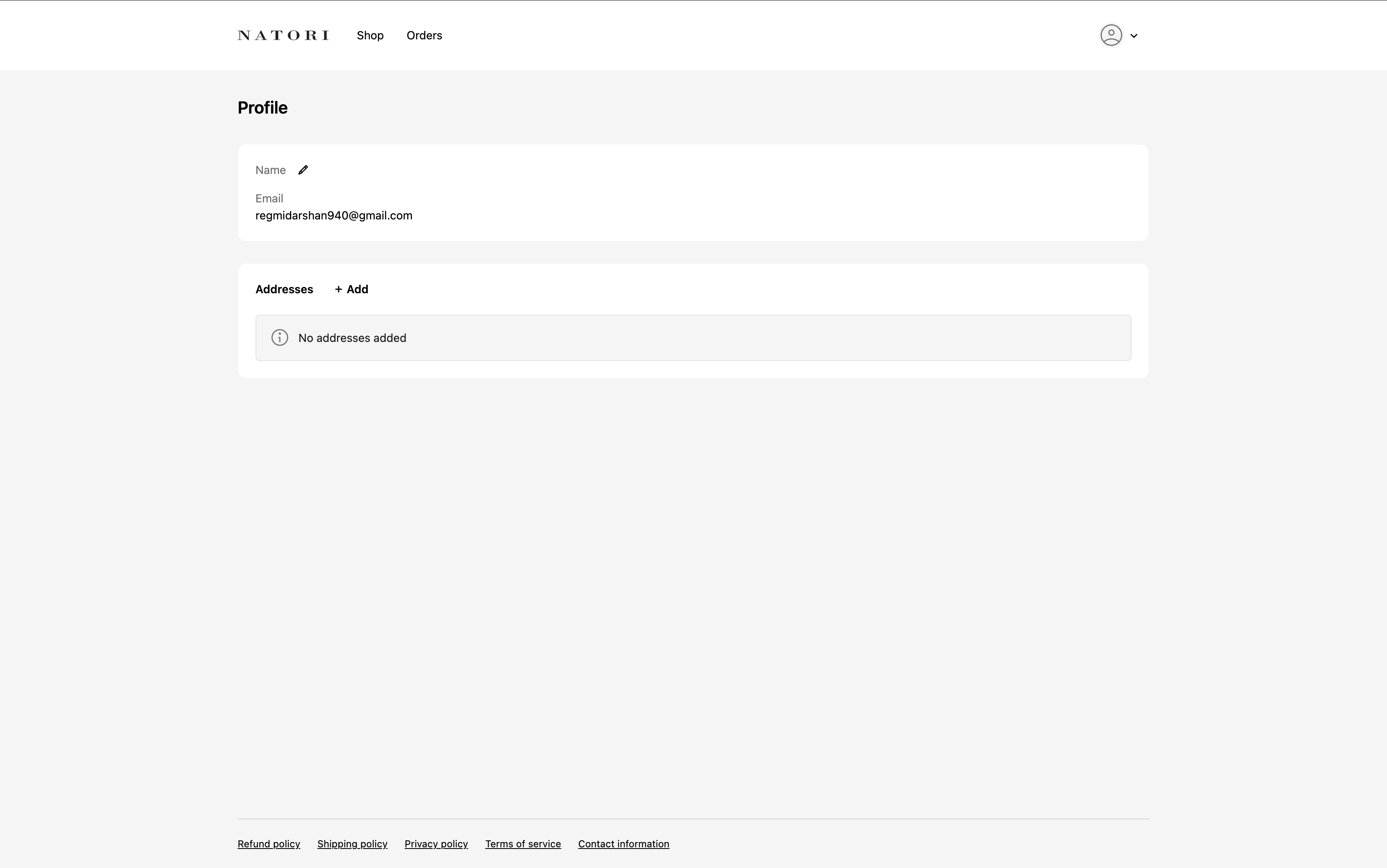 Natori Page Screenshot