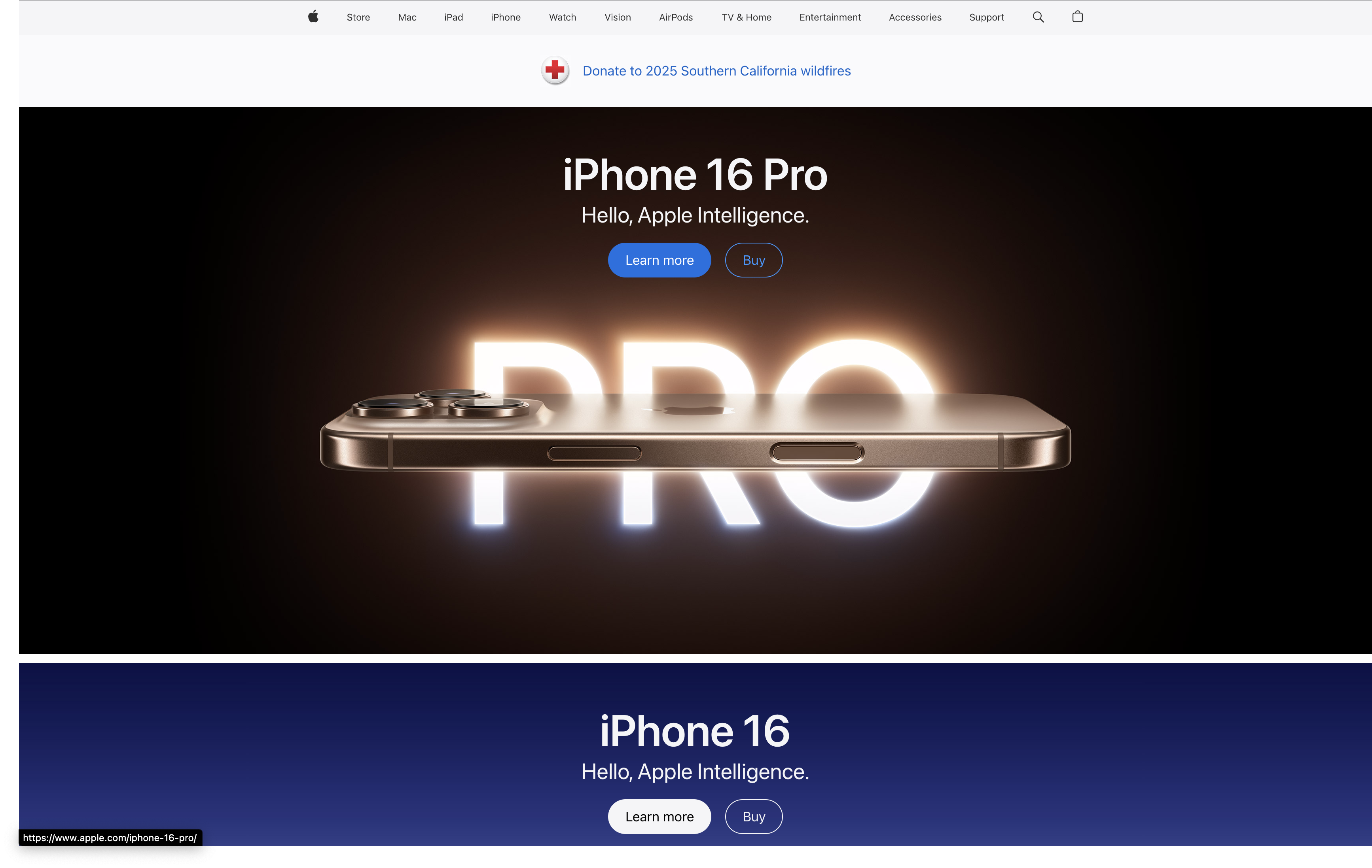 Apple Home Page Screenshot